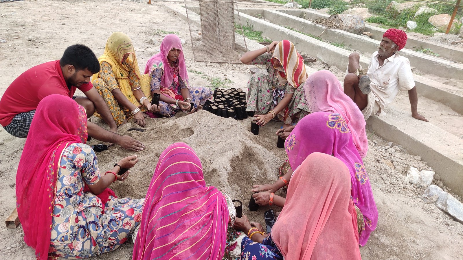 Community soil preparation for planting