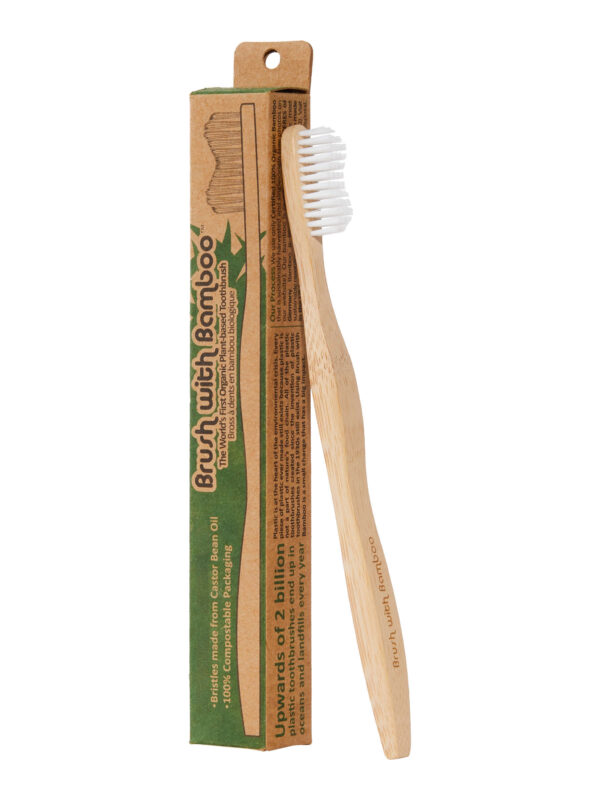 Eco-Friendly Bamboo Toothbrush – 100% Biodegradable Handle | Soft Charcoal Bristles